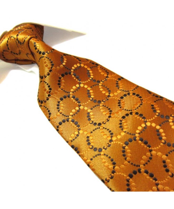 Polyester Microfibre Orange Circles Necktie