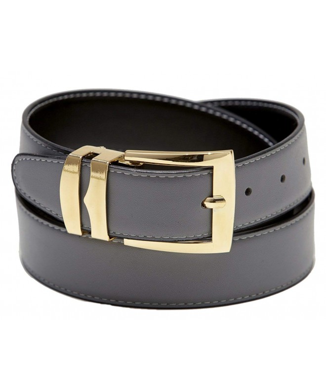 Reversible Black Stitching Gold Tone Buckle