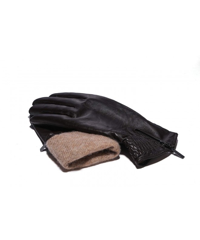 Womens Genuine Leather Gathered Winter