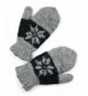 Mens Hand Knit Snowflake Mittens