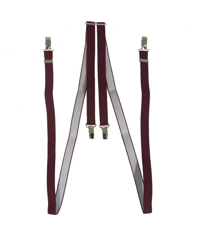 Relco Narrow Burgundy Braces Suspenders