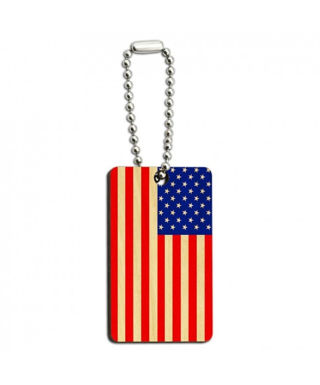 American Flag Wooden Rectangle Chain