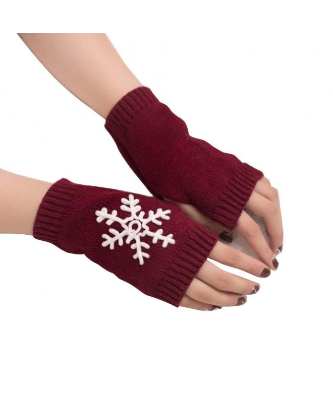 Colorido Christmas Embroidery Snowflakes Fingerless