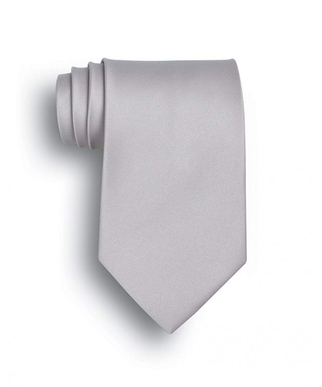 Solid Polyester Tie Light Gray