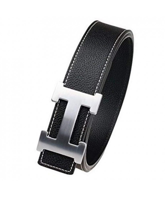 Fashion Buckle Leather Belt Silver
