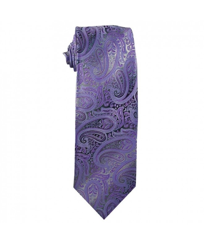 Lilac Paisley Charcoal Mens Tie