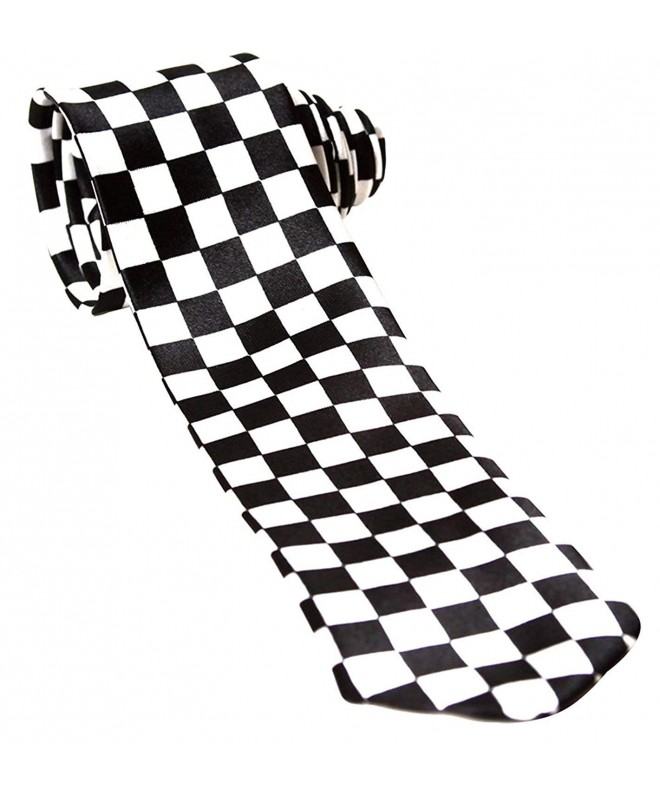 Black White Checker Necktie Unisex