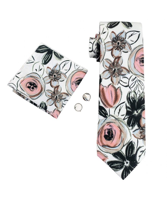 Hi Tie Floral Necktie Matching Cufflinks