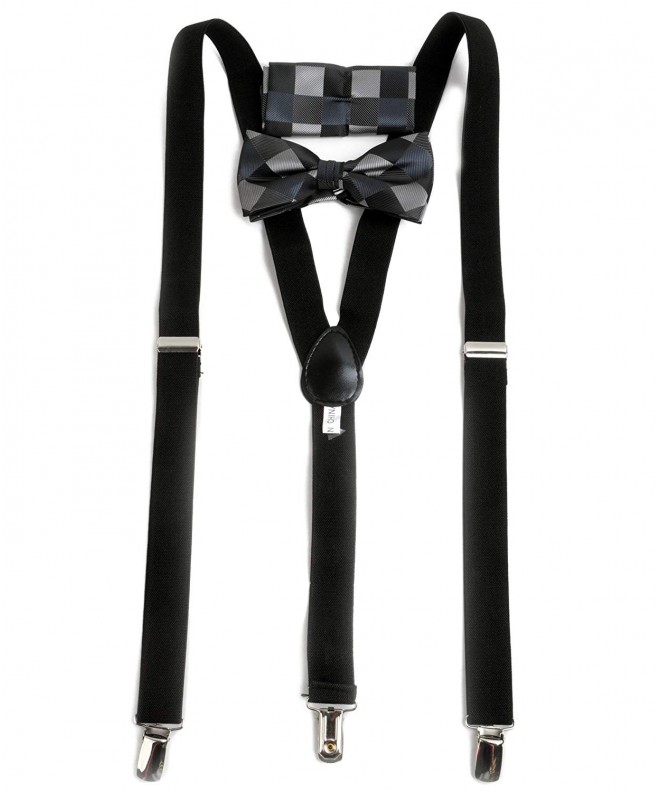 Black Checks Clip Suspenders FYBTHSU5