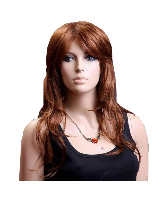KOLIGHT Fashion Red Brown Replacement Wigs Free