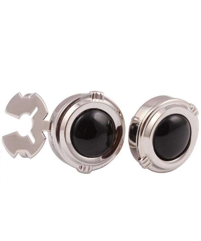 Jewelry Black Stone Round Button