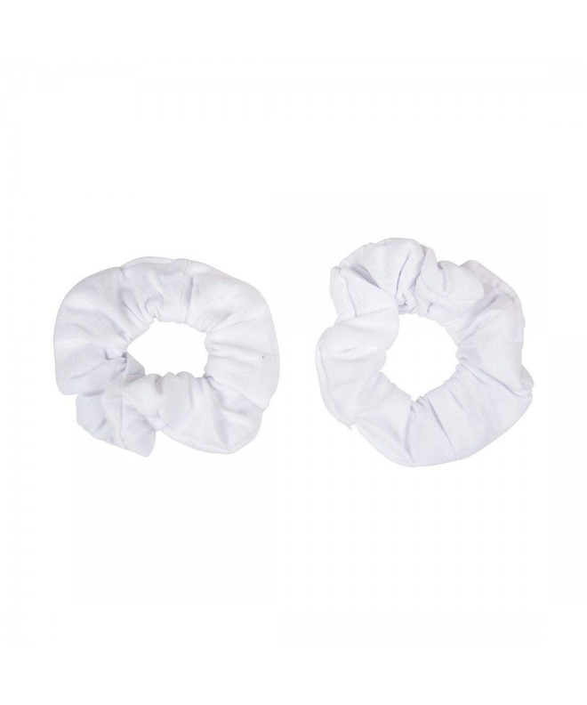 Set 2 Solid Scrunchies White