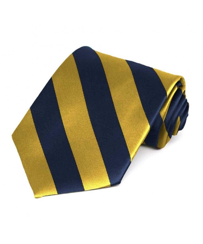 Navy Blue Gold Striped Tie