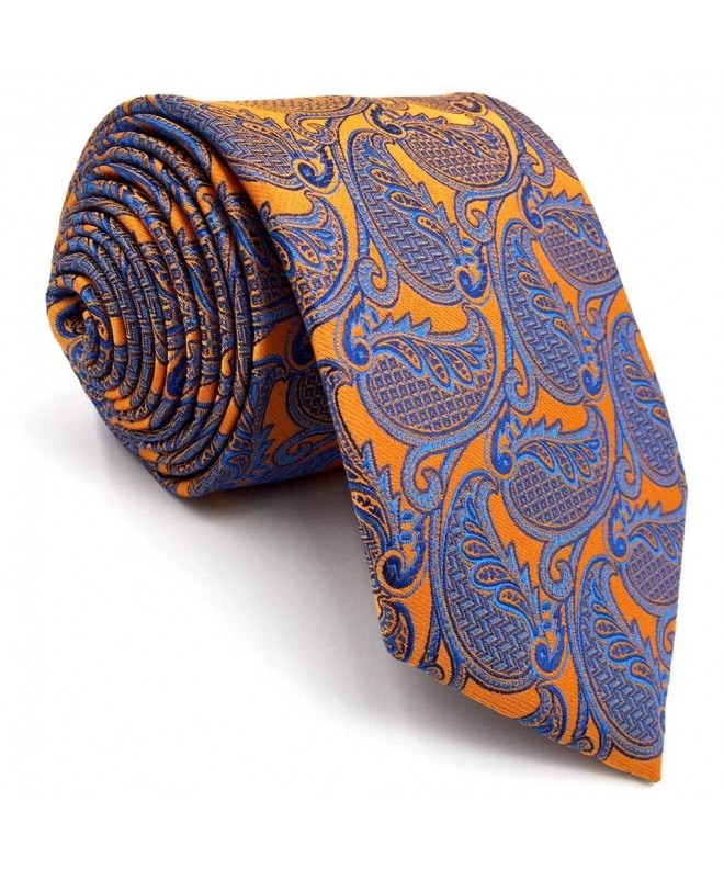 Geometric Orange Neckties Fashion Wedding