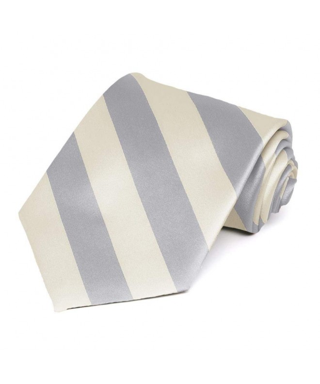 Silver and Ivory Striped Tie
