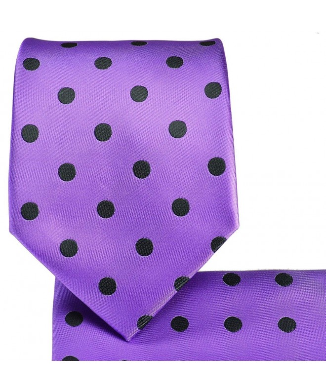 Purple Black Necktie Pocket Square