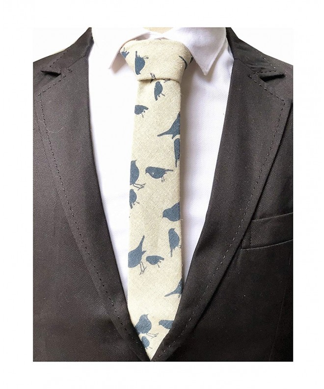 Beige Print Woven Necktie Gentleman