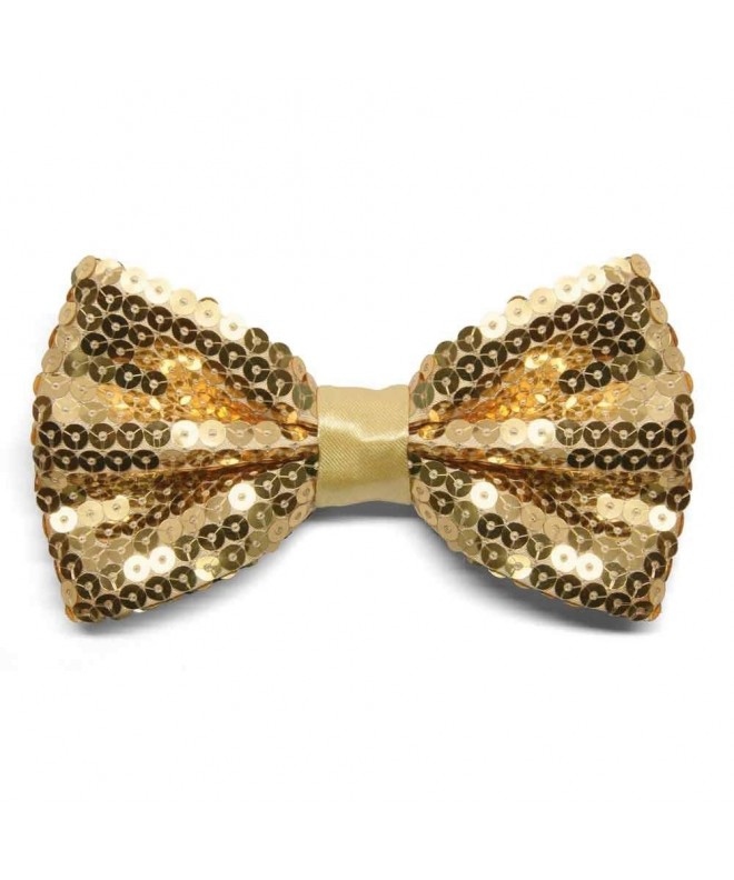 TieMart Gold Sequin Bow Tie