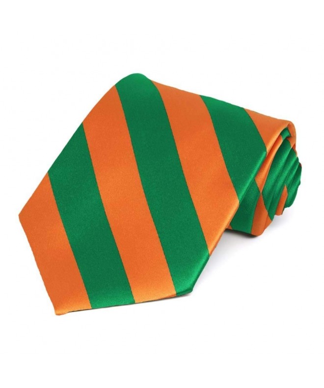 Kelly Green Orange Striped Tie
