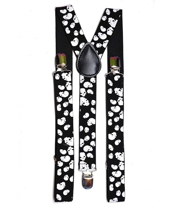 Youth Skinny Black Checkered Suspenders