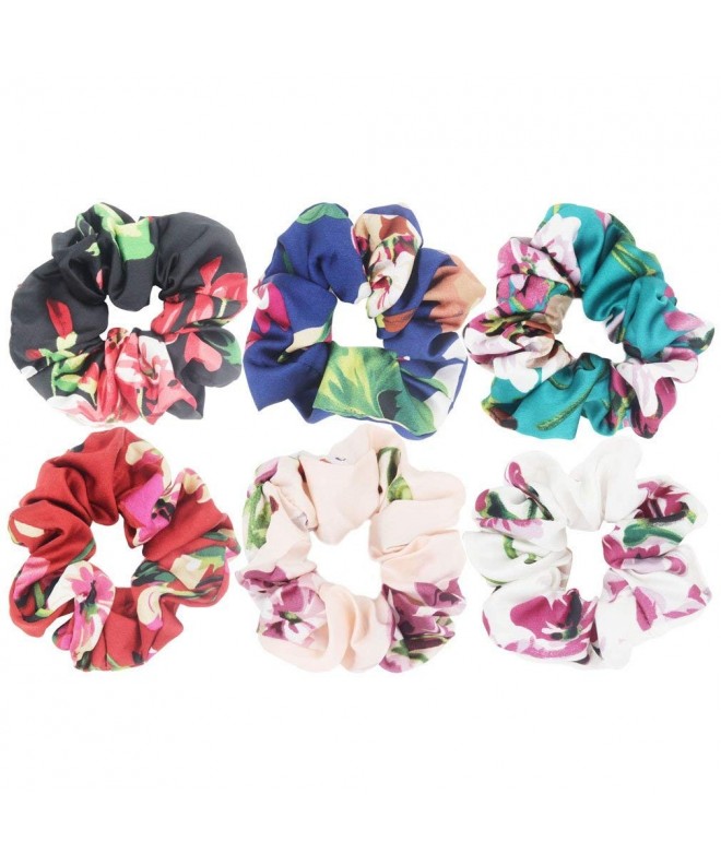 Country Floral Chiffon Fabric Scrunchies