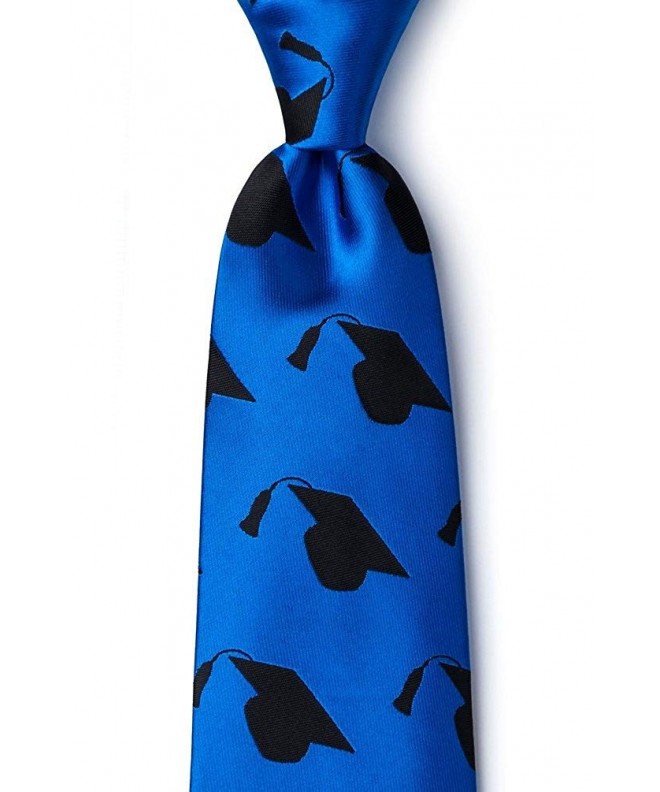Graduation Caps Blue Microfiber Tie