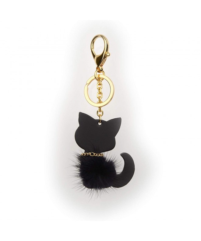 Richbud Leather Keychain Handbag Cat Mink