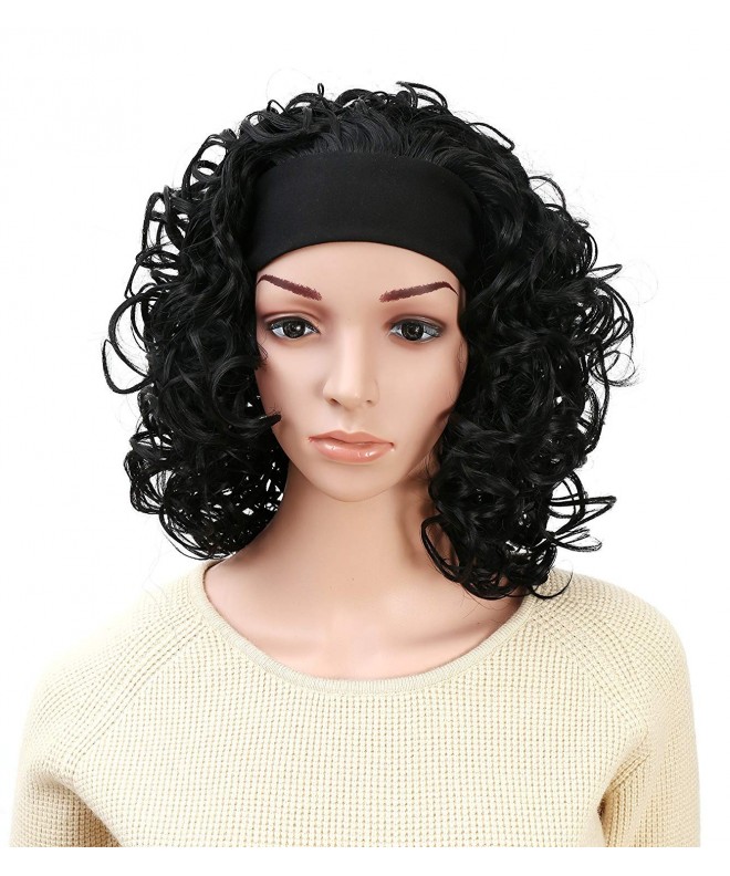 OneDor Curly Synthetic Black Headband