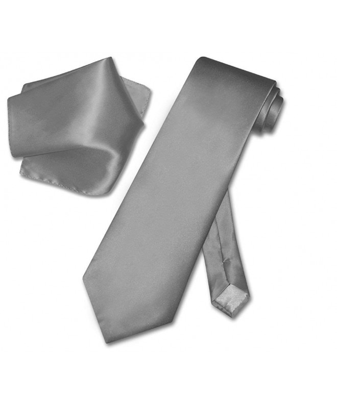 Biagio Solid CHARCOAL NeckTie Handkerchief