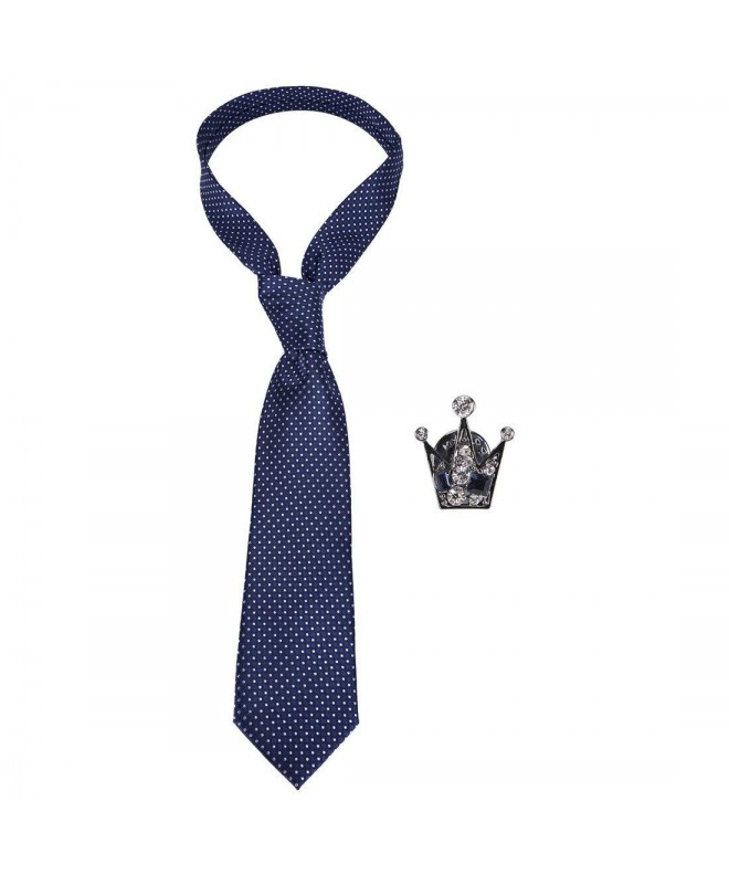 Microfiber Necktie Business Brooch blue 1
