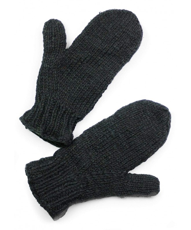 Mens Hand Knit Wool Mittens