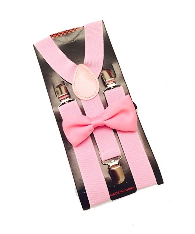 Light Pink Bowtie Youth Suspenders