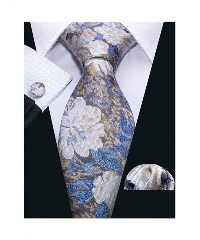 Barry Wang Paisley Neckties Handkerchief Cufflinks