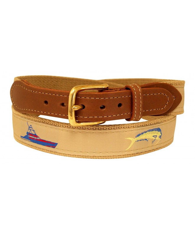 Dolphin Embroidered Khaki Solid Buckle