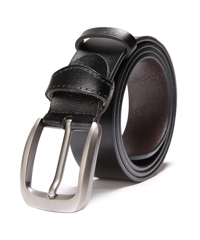 Genuine Leather Buckle Casual Black 1
