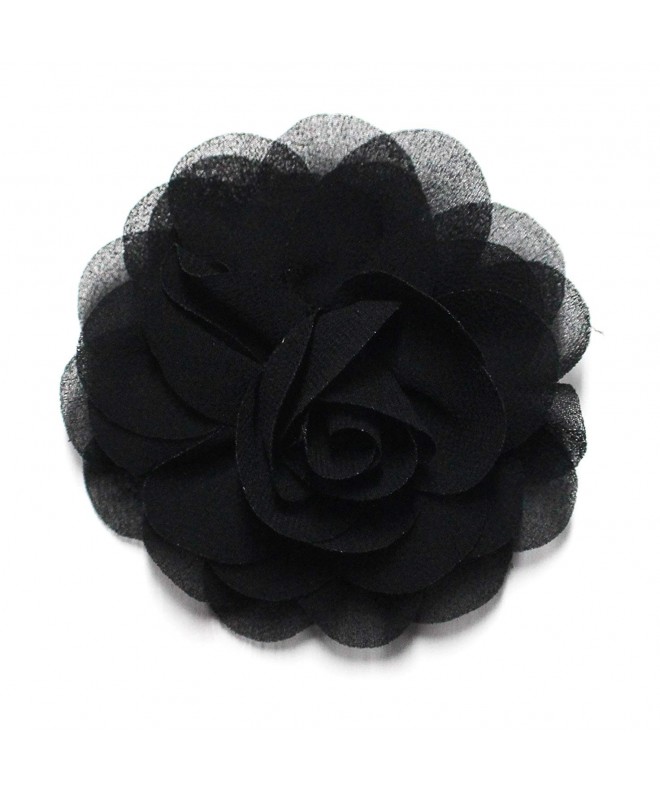 Black Chiffon Rose Hair Flower