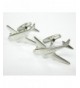 Silver Transport Airplane Airliner Cufflinks