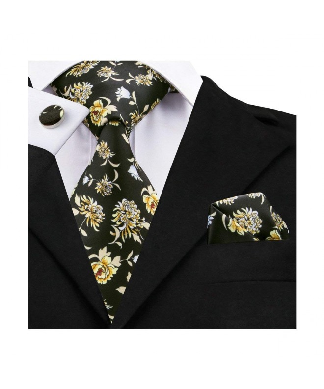 DiBanGu Floral Necktie Pocket Square
