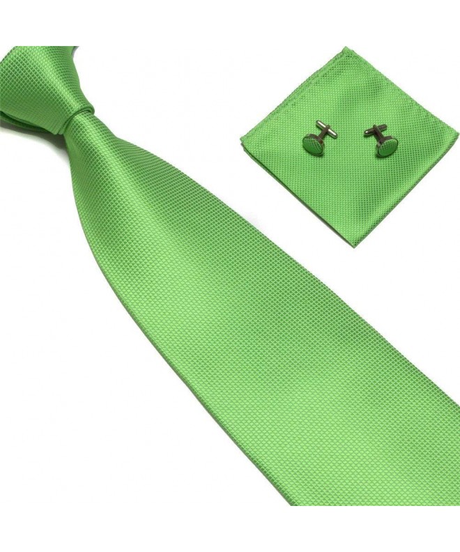 Checked Necktie Handkerchief Cufflinks Business