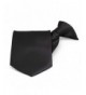 TieMart Solid Black Clip Necktie