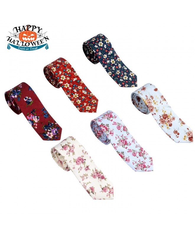 OUMUS Cotton Floral Printed Neckties