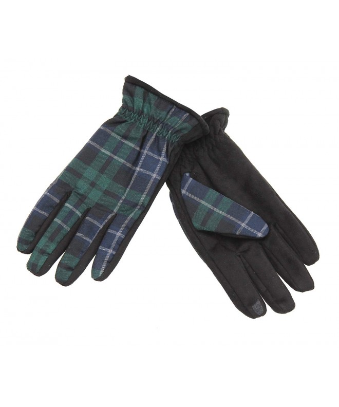 Isotoner SmarTouch Plaid Sueded Gloves Black L