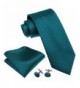 Teal Handkerchief Cufflinks Necktie Fashion