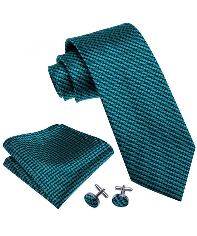 Teal Handkerchief Cufflinks Necktie Fashion