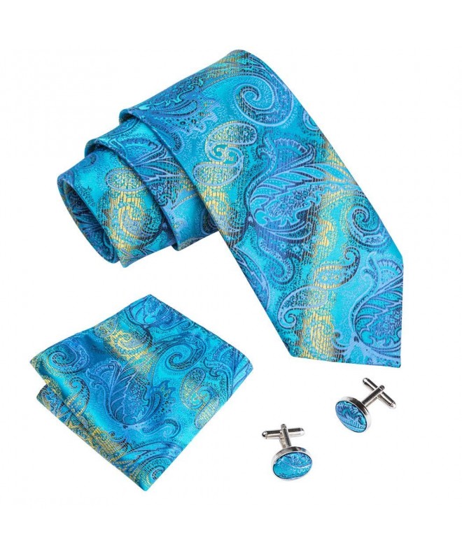 Paisley Necktie Handkerchief Cufflinks Classic
