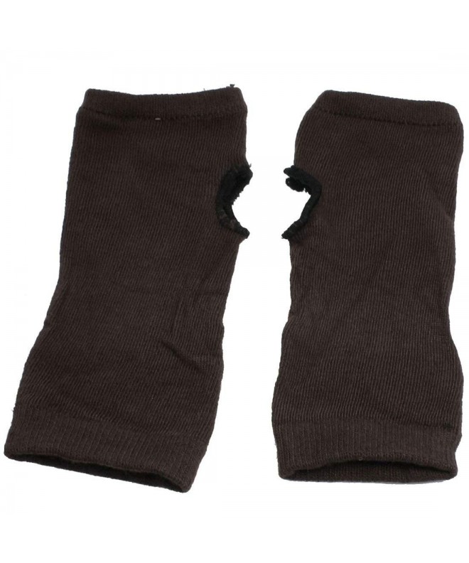 Stretchy Coffee Fingerless Mittens Warmers