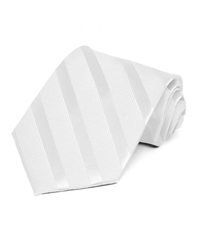 Tiemart White Elite Striped Necktie