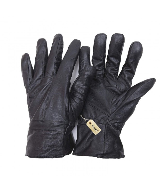 FLOSO Genuine Leather Gloves Black