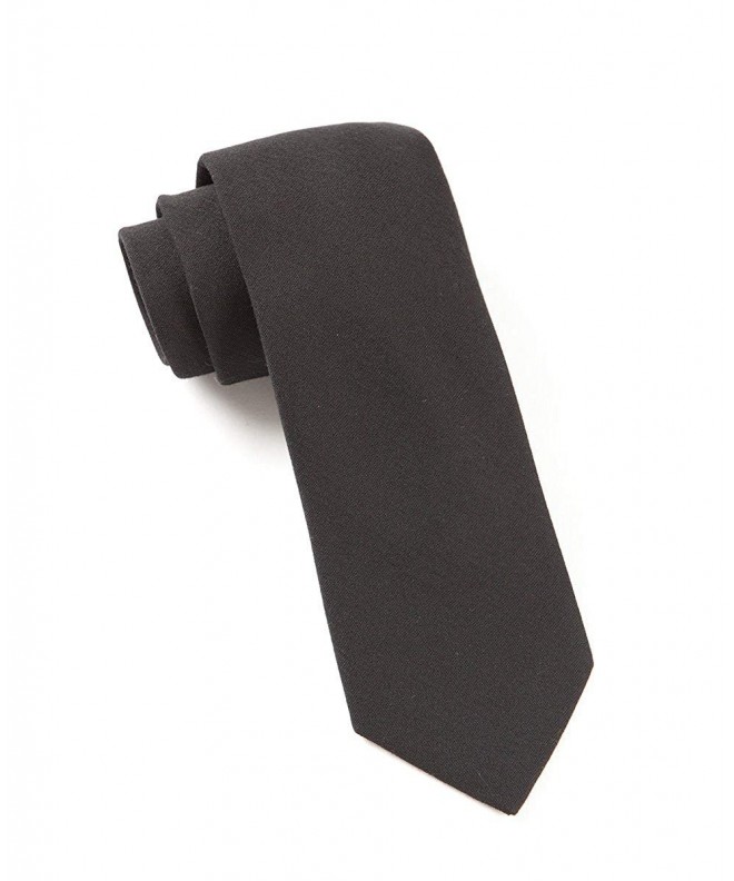 Tie Solid Wool Black Inch