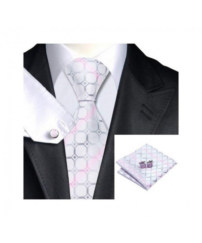 Silver Plaid Classic Necktie Cufflinks